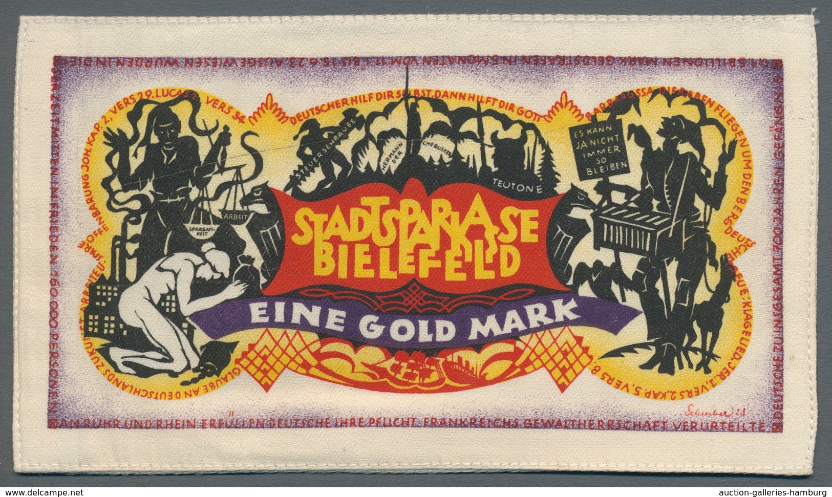 Deutschland - Notgeld - Westfalen: BIELEFELD;1921-1923, Sammlung von 24 Banknoten aus Leinen oder Se