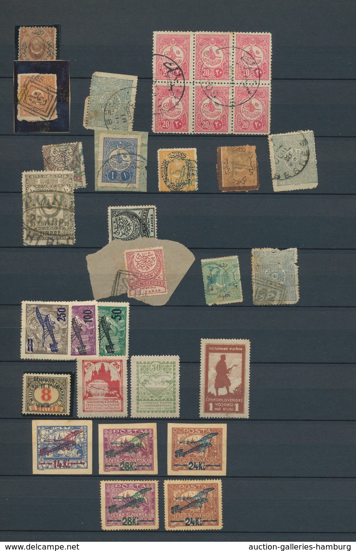 Alle Welt: 1900/1920 (ca.), Miscellanous Lot Incl. Nordingermanland, Turkey Postmarks, Greek Area, C - Collections (without Album)