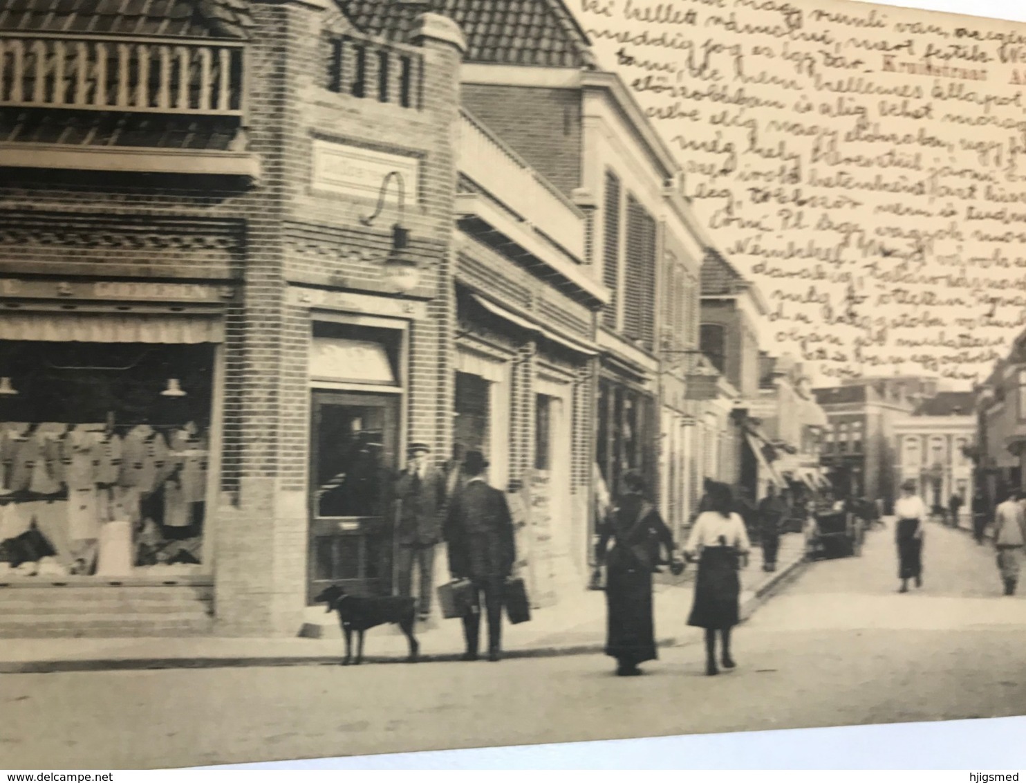 Netherlands Nederland Assen Kruisstraat Small Cloth Shop Car Carriage Lady Man Dog 11542 Post Card Postkarte POSTCARD - Assen