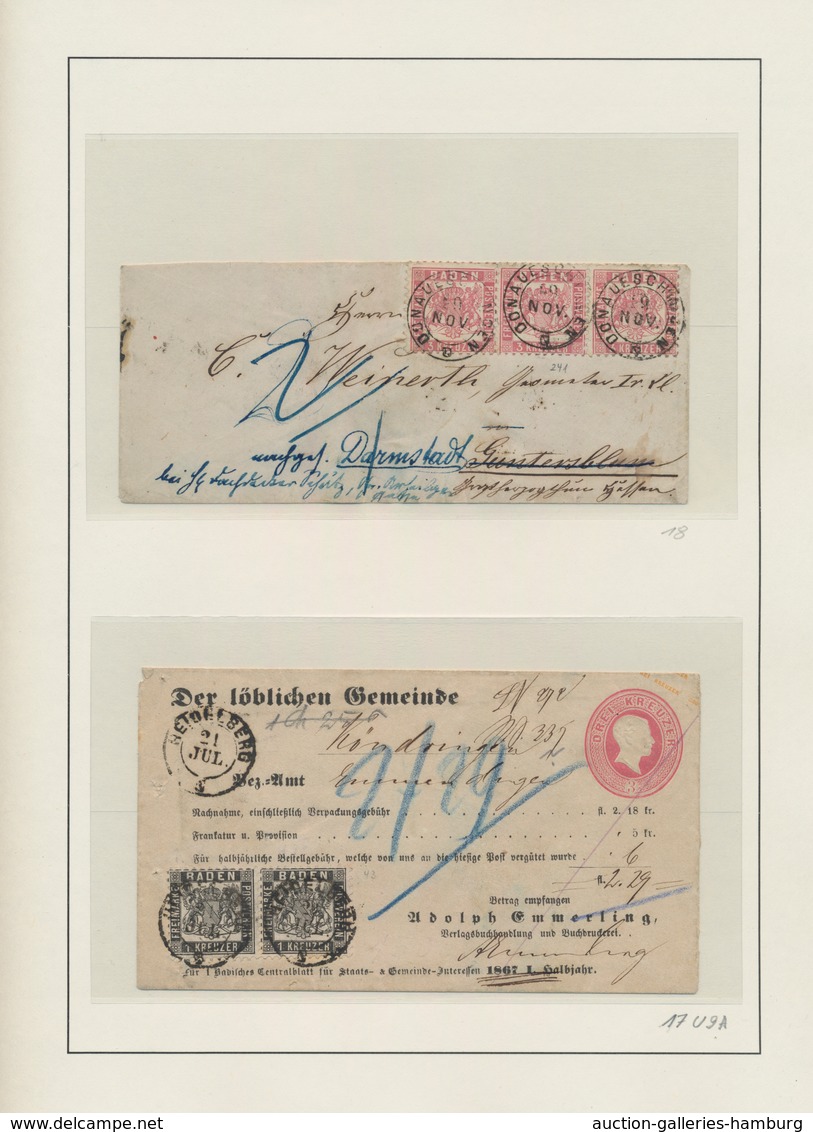 Baden - Marken und Briefe: 1811/1871; diese bemerkenswerte Sammlung enthält neben einem überkomplett