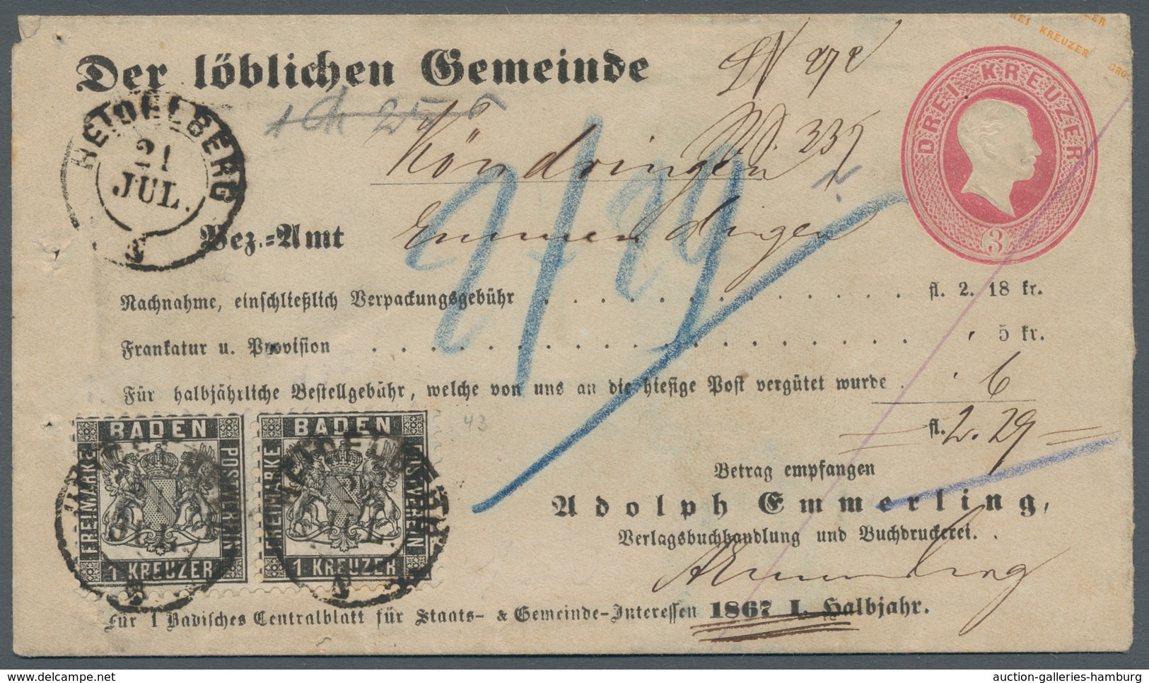 Baden - Marken und Briefe: 1811/1871; diese bemerkenswerte Sammlung enthält neben einem überkomplett