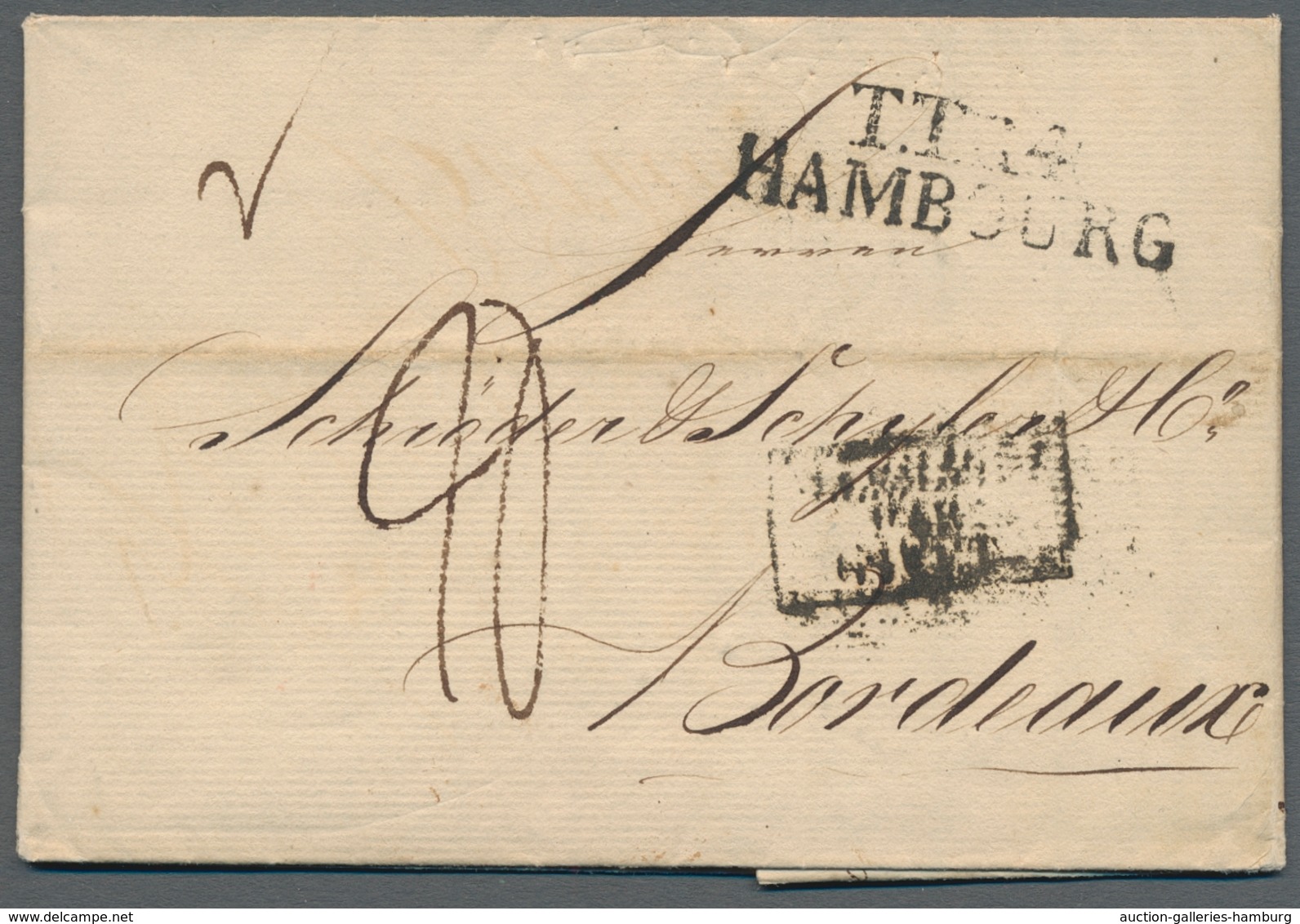 Hamburg - Marken Und Briefe: 1821-1865, Partie Mit 5 Vorphilabriefen, Davon 2 Vom Thurn Und Taxische - Hamburg