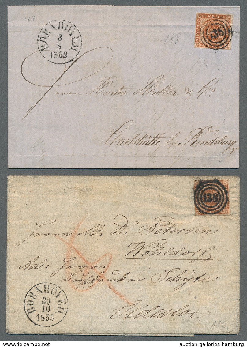 Schleswig-Holstein - Ortsstempel: BORNHÖVED; 1853-1875, gepflegte kleine Heimatsammlung auf Albumsei