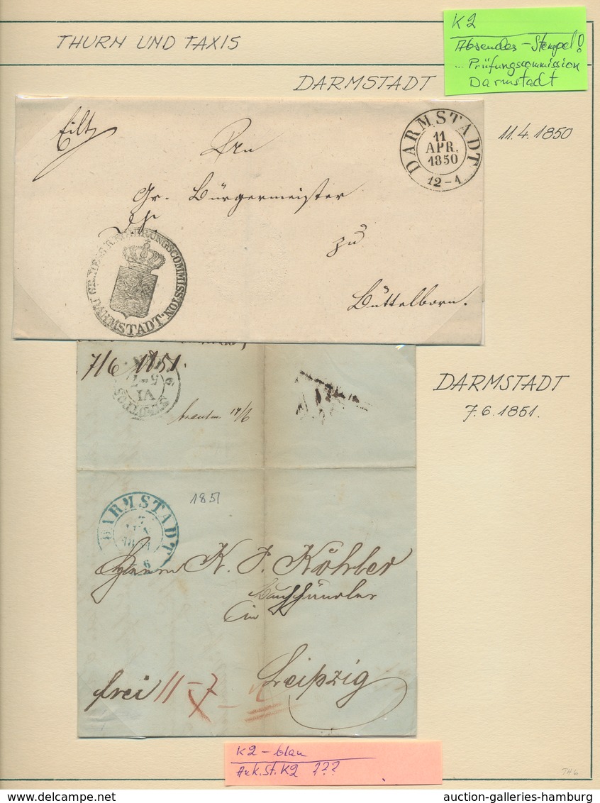 Thurn & Taxis - Vorphilatelie: 1827-1866, Interessante Partie Von Zwölf Vorphila- Bzw. Markenlosen B - Vorphilatelie
