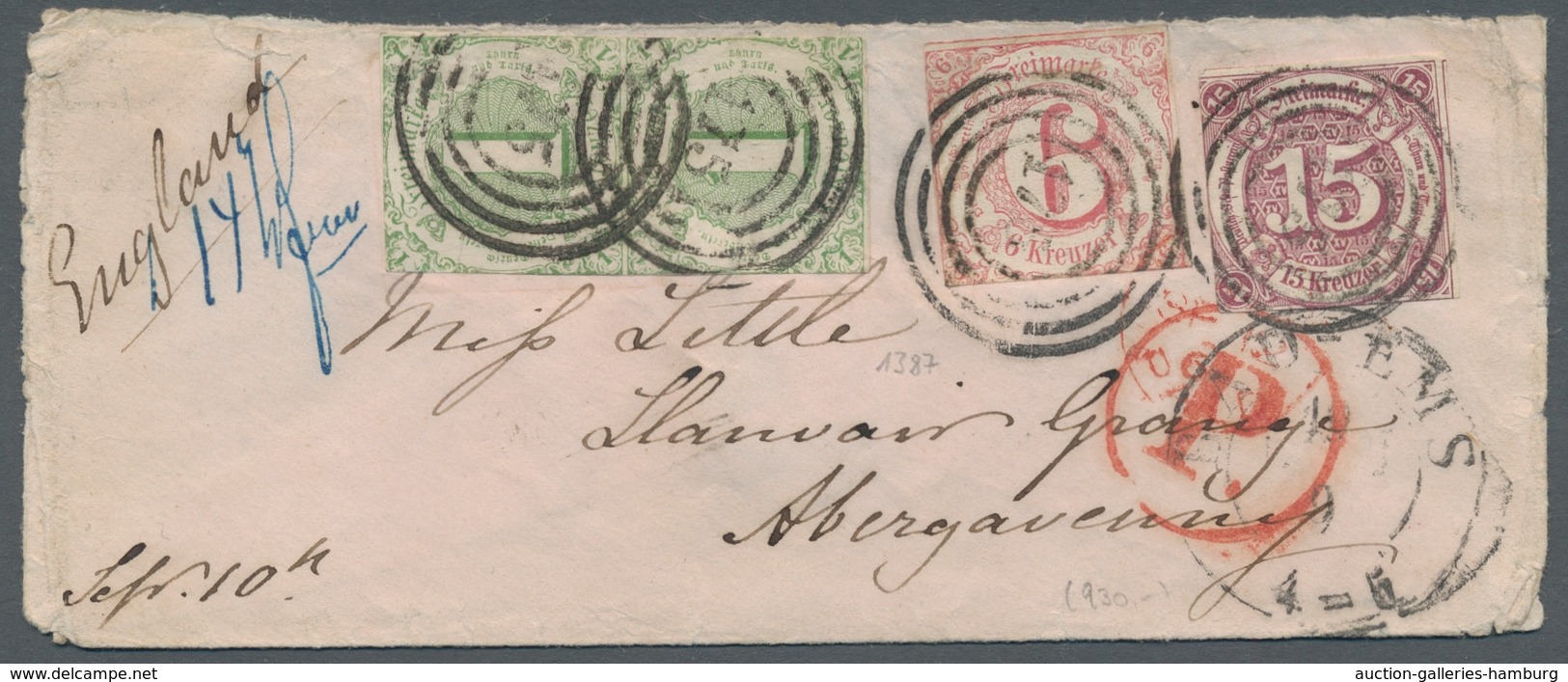 Thurn & Taxis - Marken und Briefe: 1852 - 1866; beeindruckende Sammlung von 77 Briefen und Ganzsache
