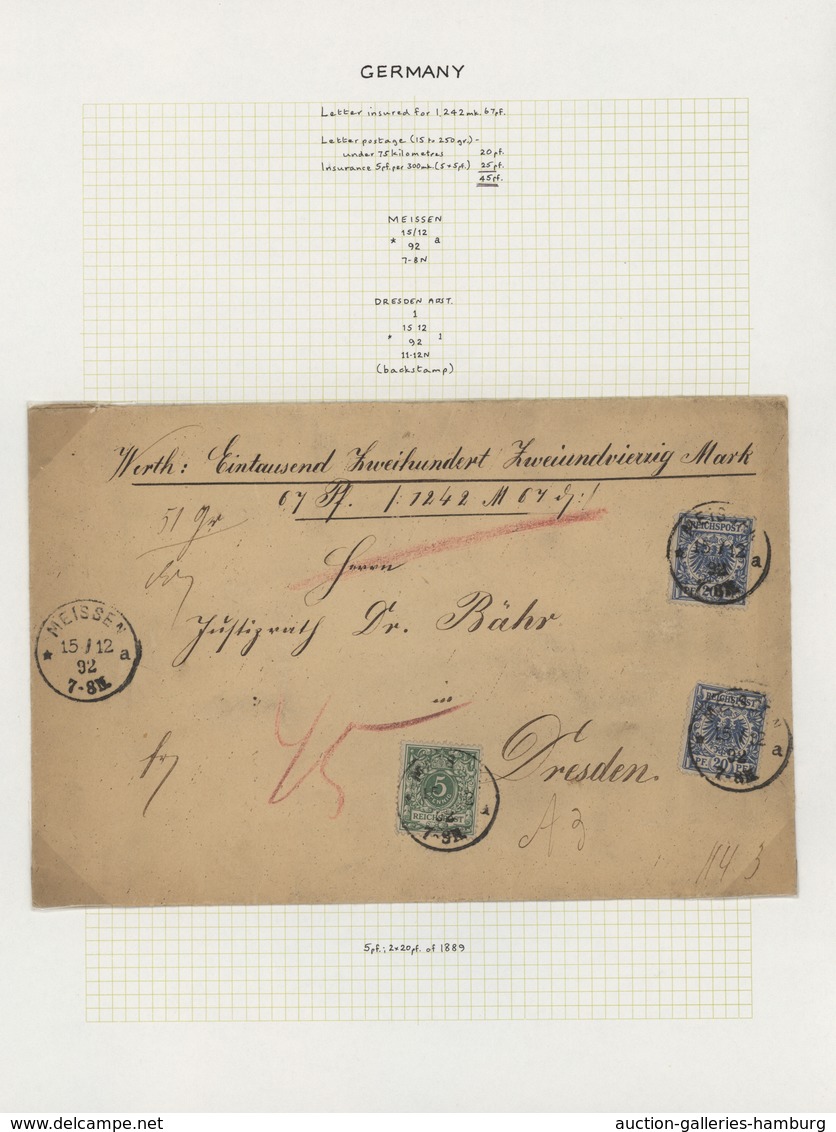 Deutsches Reich: 1890/1907, Sammlungspartie Von 18 Briefen Und Karten (plus Ein Brieffragment) Mit F - Sammlungen