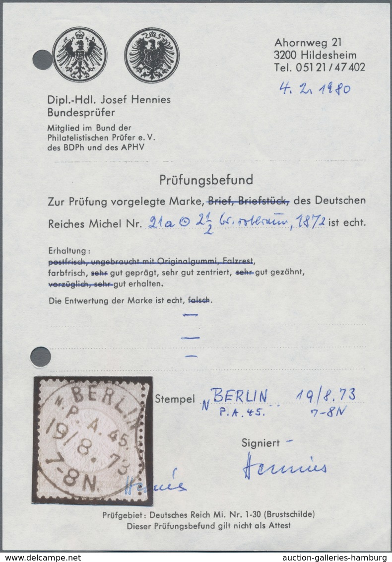 Deutsches Reich - Brustschild: 1872/1874; sehr reizvolle Partie Brustschildausgaben mit vielen Brief