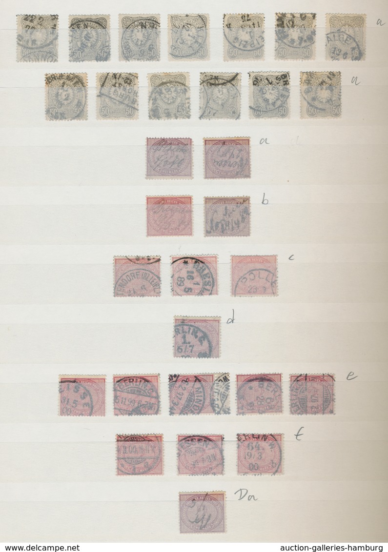 Deutsches Reich - Pfennige: 1875-1880, Gestempelte Partie Der Pfennig/Pfennige-Ausgaben In 2 Einstec - Briefe U. Dokumente