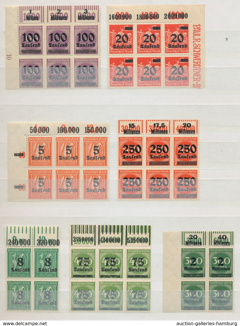 Deutsches Reich - Inflation: 1923, "OPD - Drucke", Partie Von Knapp 100, Meist Postfrischen Oberrand - Unused Stamps