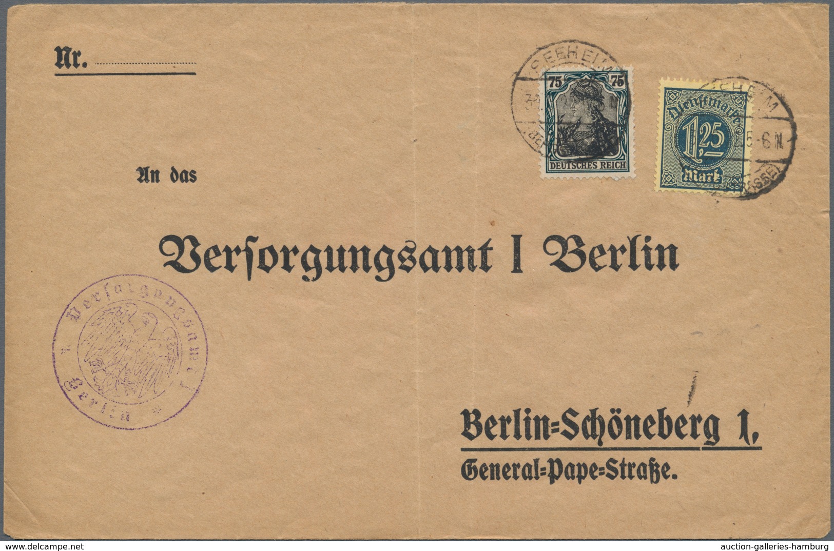 Deutsches Reich - Inflation: 1919-23, Briefe- und Kartenposten ab "Kriegsbeschädigte" bis 4-fach auf