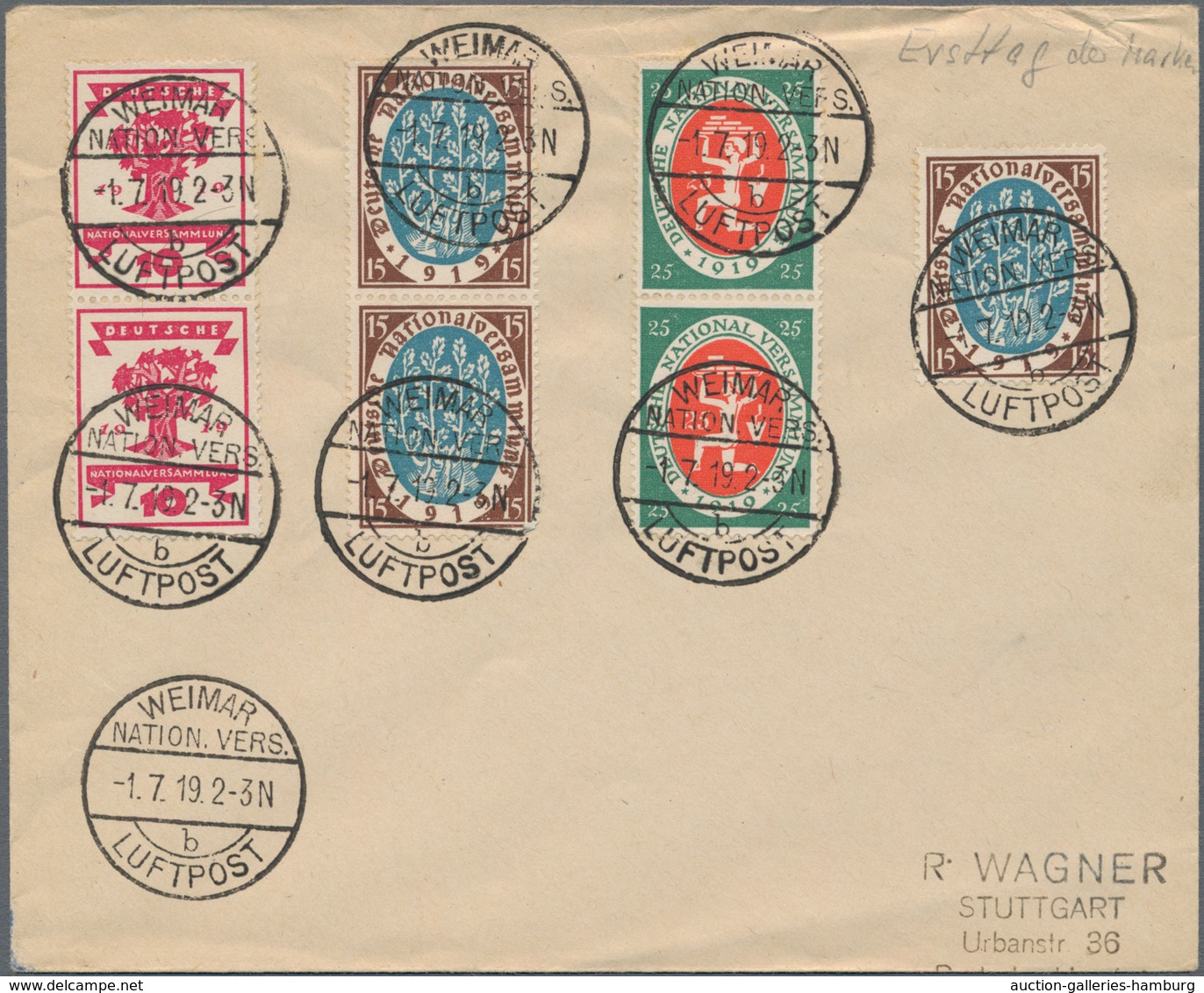 Deutsches Reich - Inflation: 1919-23, Briefe- und Kartenposten ab "Kriegsbeschädigte" bis 4-fach auf