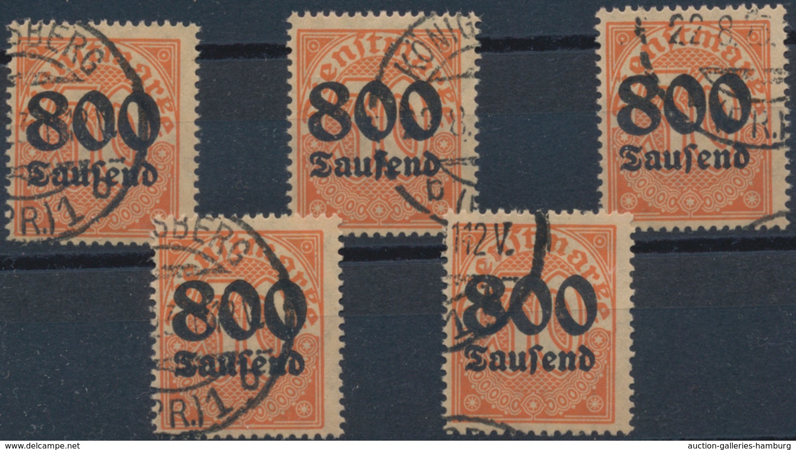 Deutsches Reich - Dienstmarken: 1923, 800 Tsd. Auf 30 Pfg. Mit Wz. Rauten, Engros-Partie Von Zehn Sa - Dienstmarken