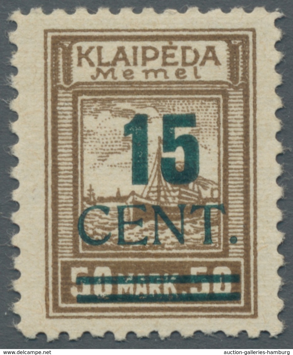 Memel: 1920-1939 Nach Vordruck Komplette, Ungebrauchte, Teils Auch Postfrische Sammlung Mit Ua 79, 1 - Klaipeda 1923