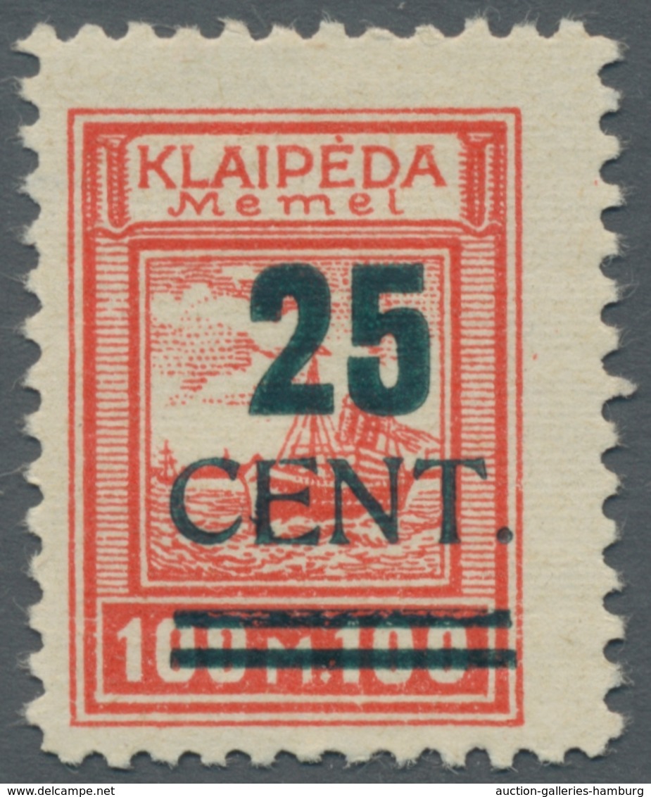 Memel: 1920-1939 Nach Vordruck Komplette, Ungebrauchte, Teils Auch Postfrische Sammlung Mit Ua 79, 1 - Klaipeda 1923