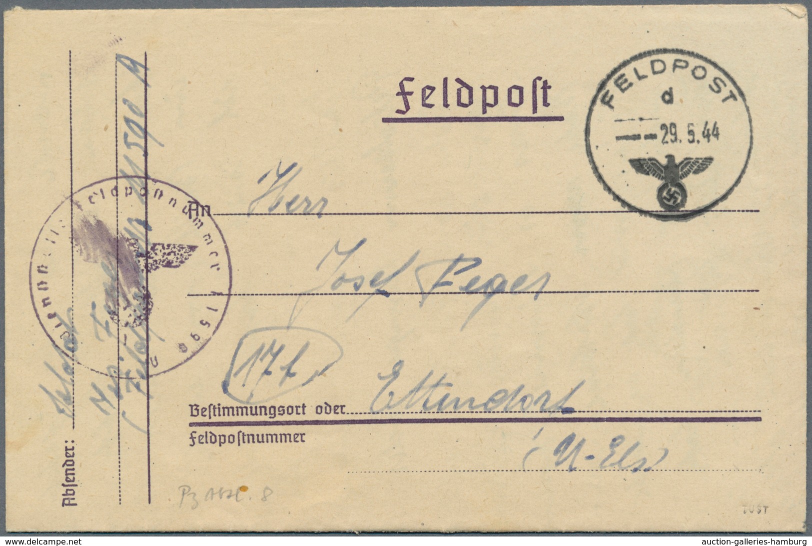 Feldpost 2. Weltkrieg: 1942/1944, 16 Feldpost-Belege (Front-Heimat, Heimat-Front), Zwangsrekrutierte - Sonstige & Ohne Zuordnung