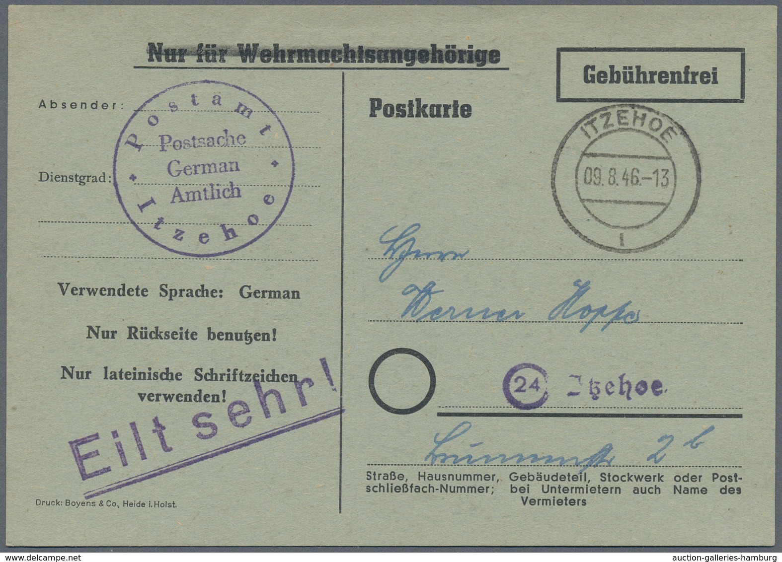 Alliierte Besetzung - Gebühr Bezahlt: 1945/46, Schöner Posten Von 24 Meist Ehemaligen Einzellosen Da - Other & Unclassified