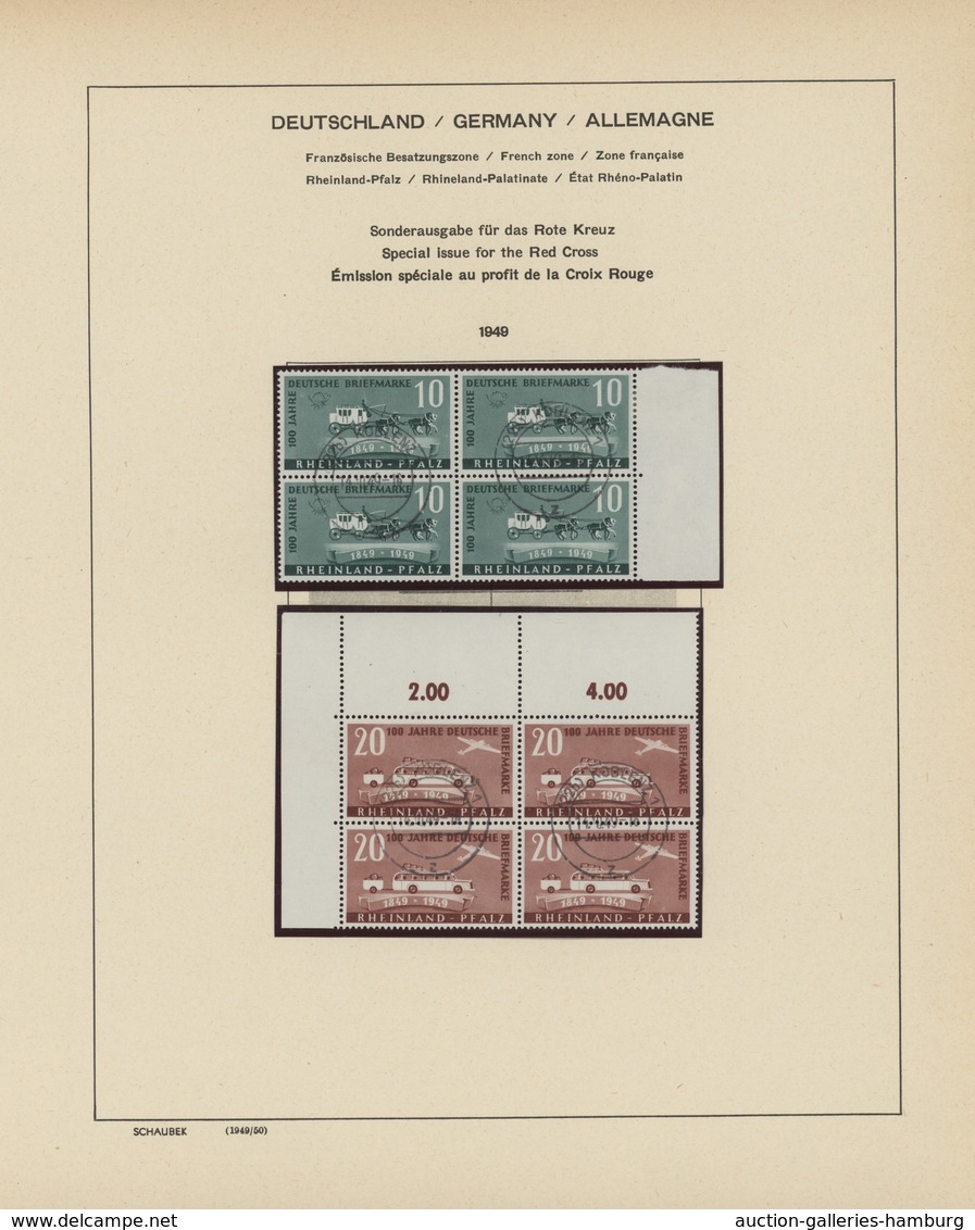 Französische Zone: 1945/1949, Sauber Gestempelte Sammlung Auf Altem Schaubek-Vordruck Ab Allg. Ausga - Other & Unclassified