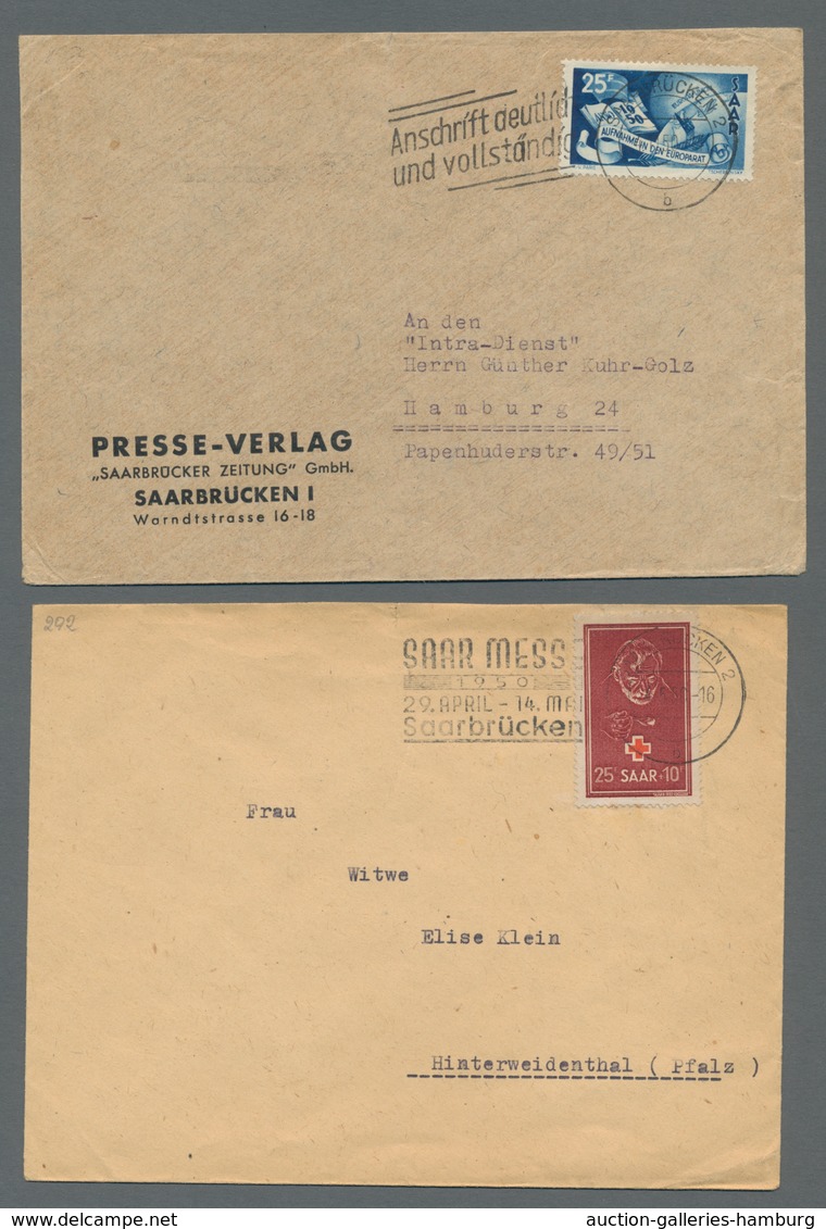 Saarland (1947/56): 1949-1950, Partie Von 6 Einzelfrankaturen Mit Mi.Nr. 252 (2 Stück), 264, 266, 29 - Unused Stamps