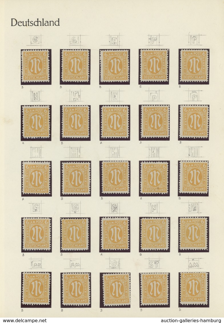 Bizone: 1945/1946, AM-POST, Spezial-Sammlung Von Fast 500 Einzelmarken Amerikanischer Und Deutscher - Sonstige & Ohne Zuordnung