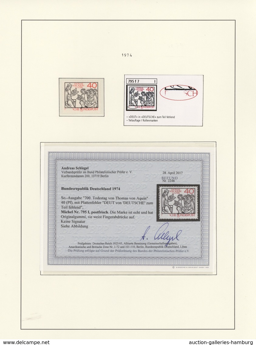 Bundesrepublik Deutschland: 1949-2016, Plattenfehler Spezialsammlung vier Bände mit über 1.600 postf