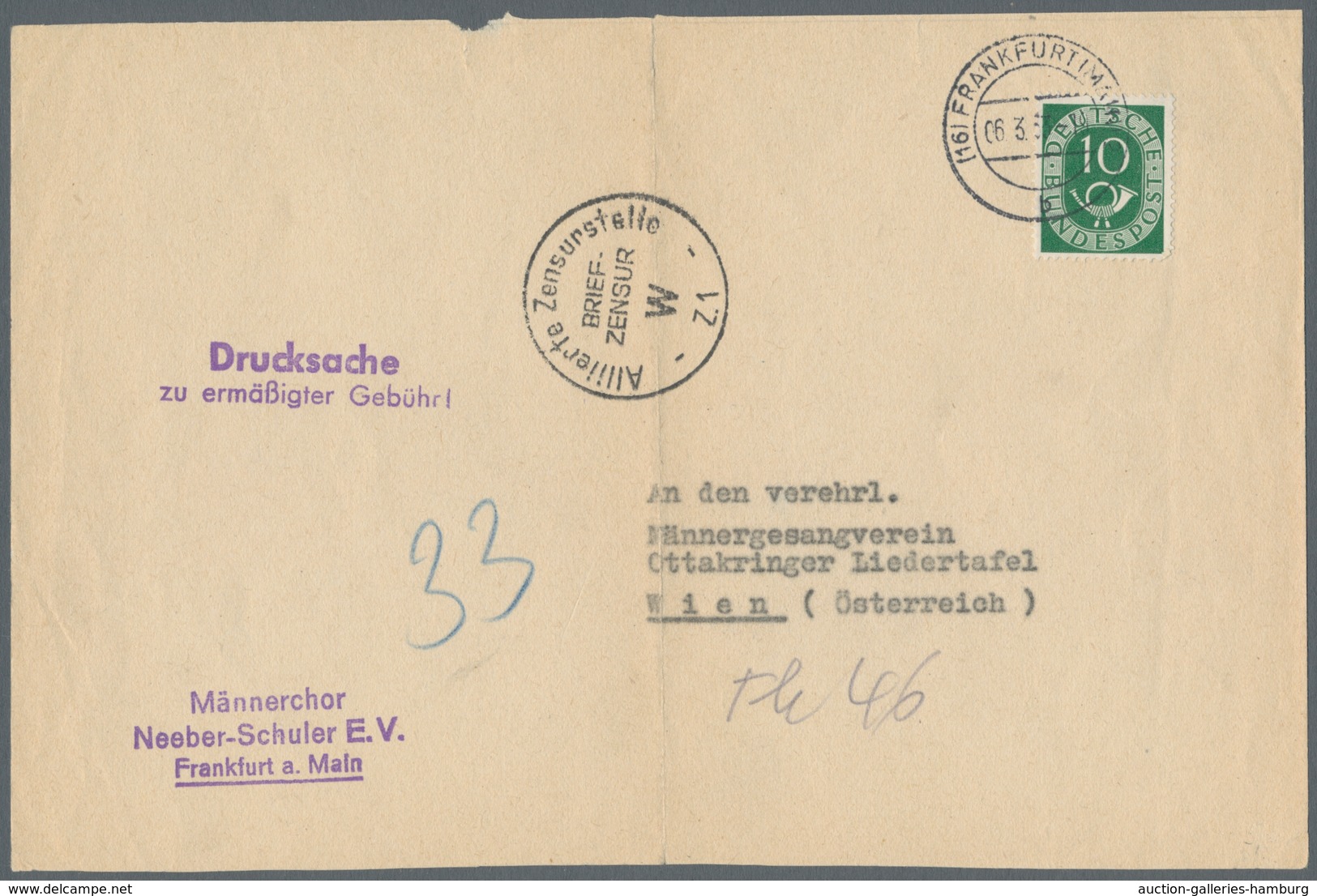 Bundesrepublik Deutschland: 1951-1954, Sammlung Von 30 Belegen Der Posthornserie Mit U.a. Auslandsde - Gebraucht