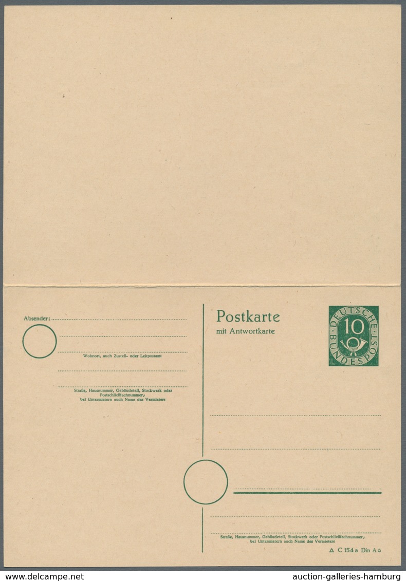 Bundesrepublik - Ganzsachen: 1951-1954, Sammlung Von 45 Gebrauchten Und Ungebrauchten Ganzsachen Der - Sonstige & Ohne Zuordnung