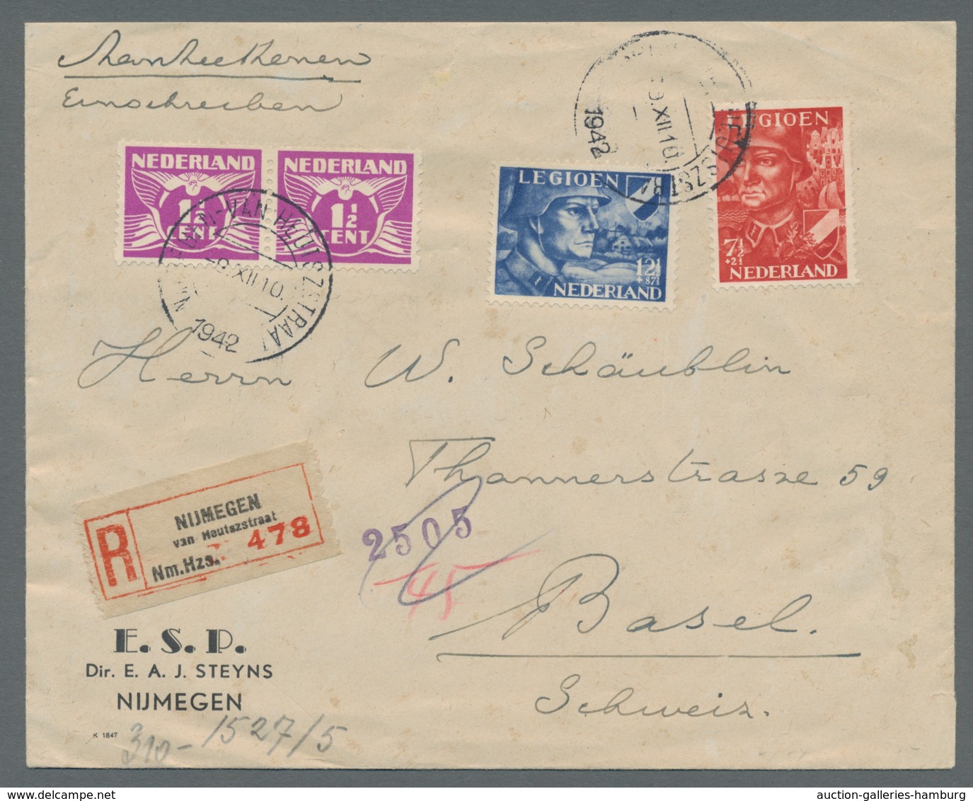 Europa: 1942, Legion Issues II World War, France, Legion Tricolore, Mint Original Sheet With Decorat - Europe (Other)