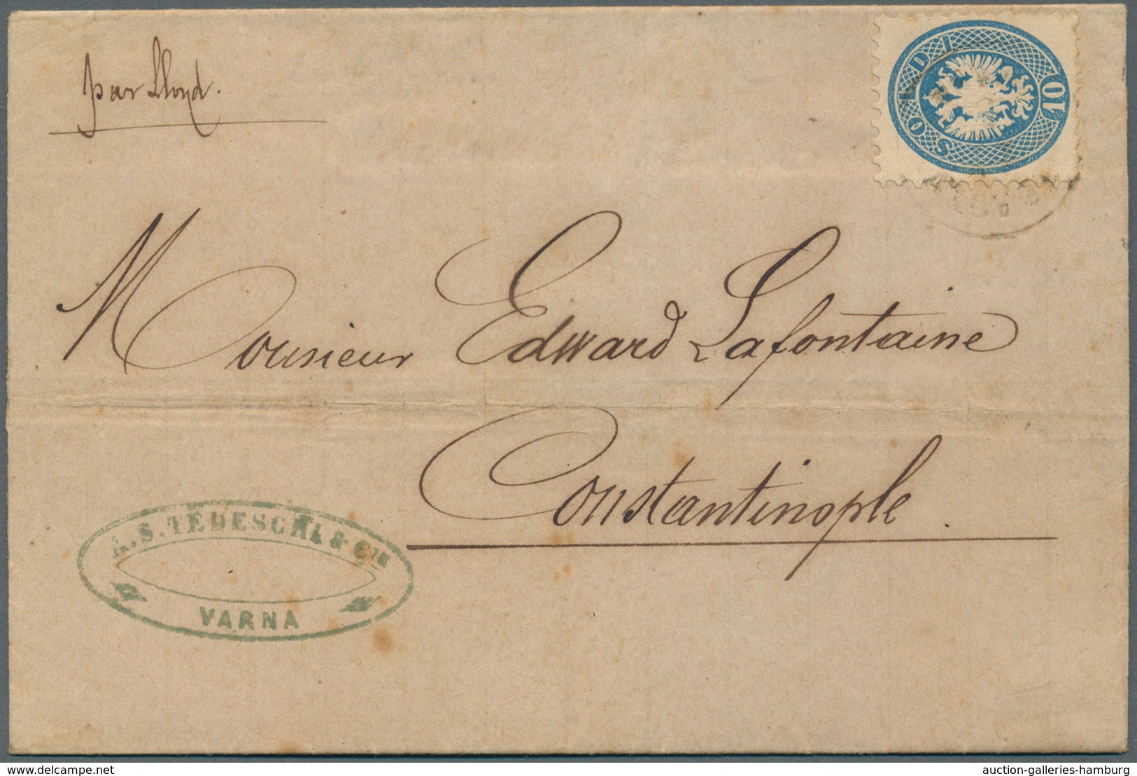 Bulgarien: 1862/1945, Collection Of 33 Entires Incl. 1879 1fr. Black/red On Reverse Of Cover From So - Briefe U. Dokumente