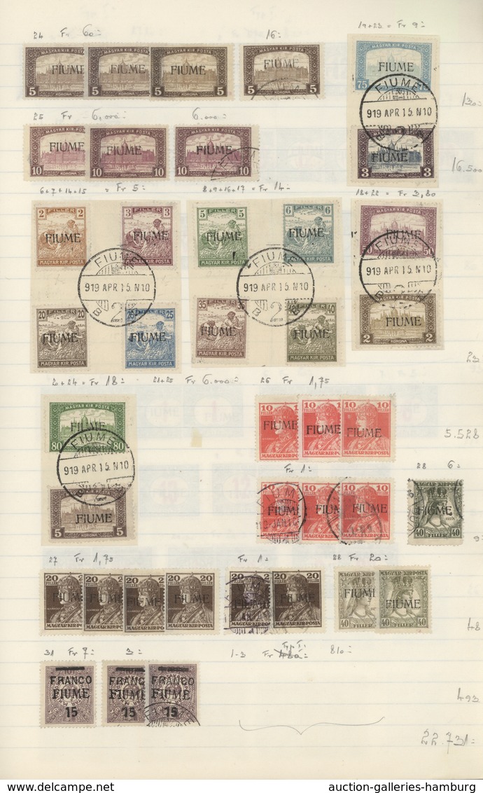Fiume: 1918/1924, Mint And Used Collection/assortment Of Apprx. 770 Stamps, Neatly Mounted On Album - Fiume