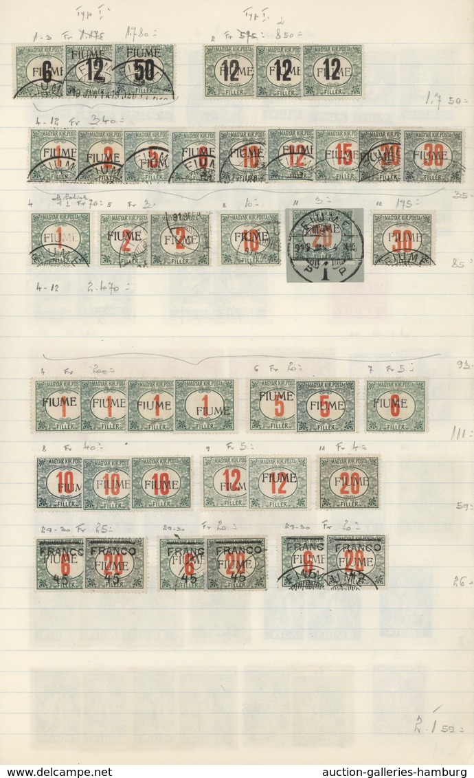 Fiume: 1918/1924, Mint And Used Collection/assortment Of Apprx. 770 Stamps, Neatly Mounted On Album - Fiume