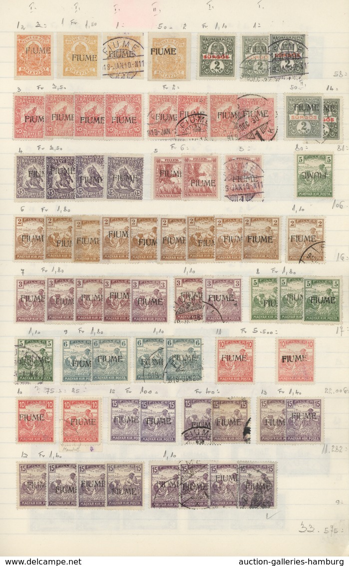 Fiume: 1918/1924, Mint And Used Collection/assortment Of Apprx. 770 Stamps, Neatly Mounted On Album - Fiume