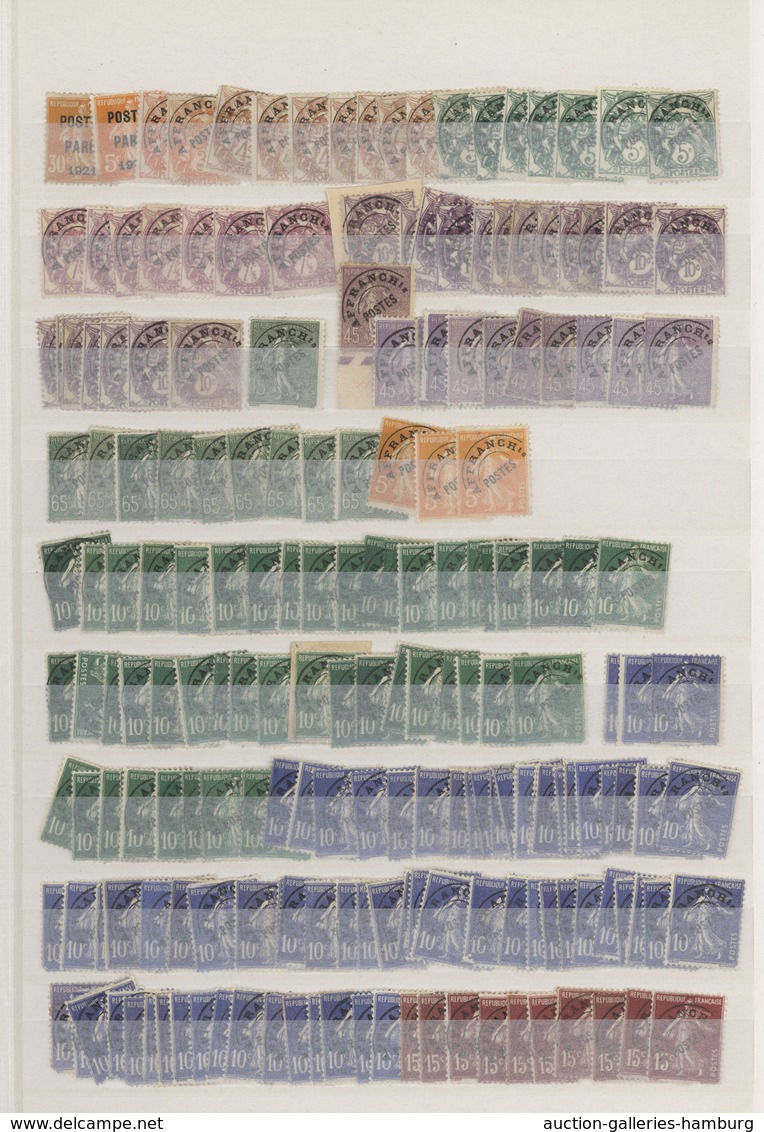 Frankreich - Vorausentwertungen: 1921/2008, Accumulation Of More Than 1.200 Stamps, Well Filled Thro - Sonstige & Ohne Zuordnung