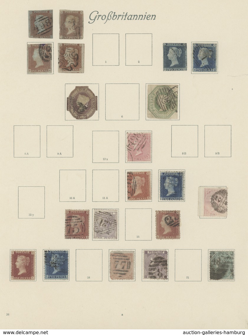 Großbritannien: 1841/1925, Used And Mint Collection On Ancient Album Pages, Slightly Varied But Over - Sonstige & Ohne Zuordnung