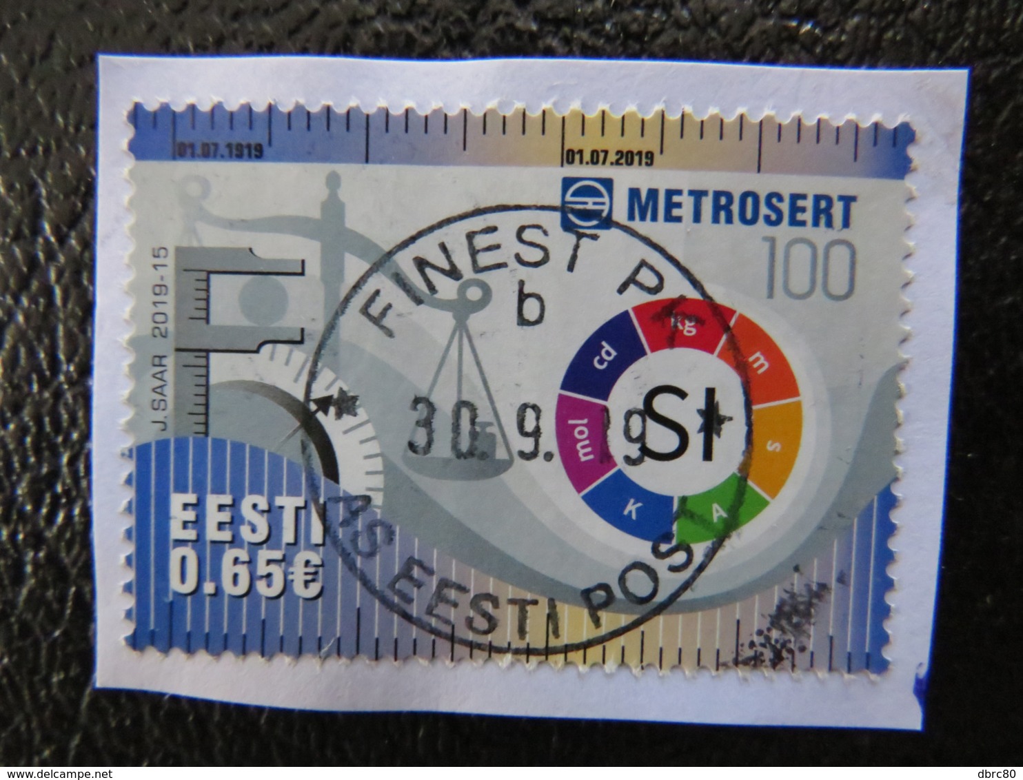 Estonia, 100th Anniversary Metrosert, Metric System, 2019 With Postal Stamp - Estland