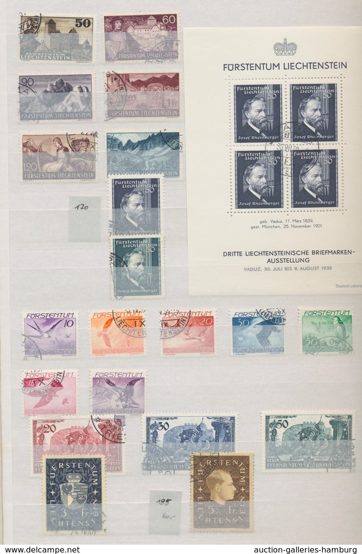 Liechtenstein: 1917-1996, Sammlung In Einem Einsteckbuch Mit U.a. Etlichen Besseren Werten Wie Z.B. - Used Stamps