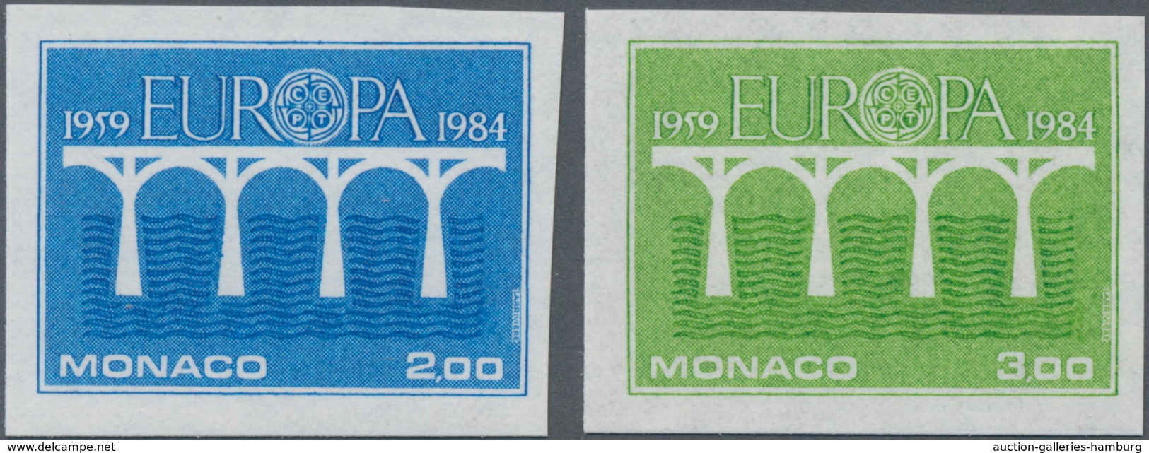 Monaco: 1984, 25 Years Of CEPT Complete Set Of Two In A Lot With 31 IMPERFORATE Sets Mostly In Large - Unused Stamps