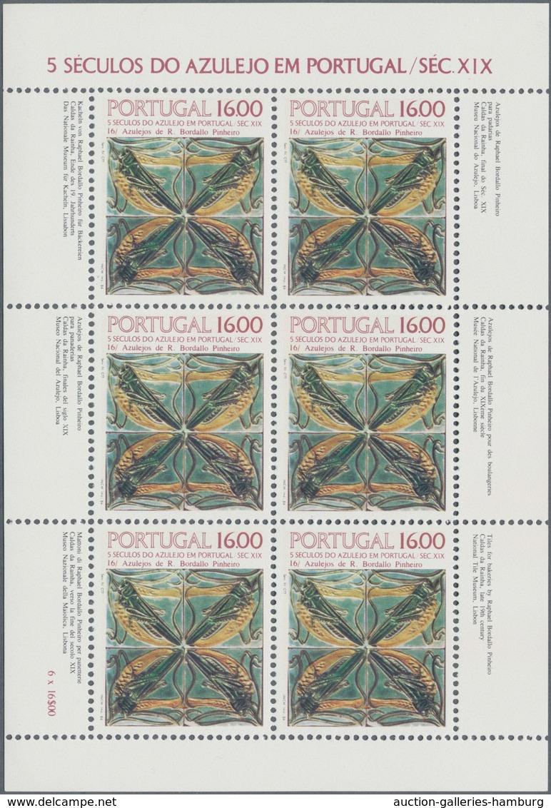 Portugal: 1980/1985, stock of souvenir sheets and sheetlets (of the "azujelo" issues), mint never hi