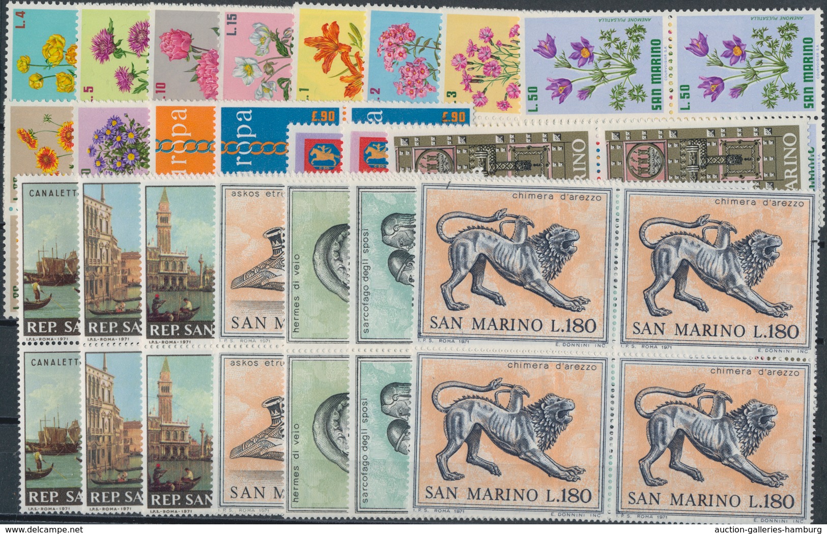 San Marino: 1971, Sets Per 800 MNH. Four Year Sets Are Sorted On One One Stockcard. We Could Not Che - Other & Unclassified