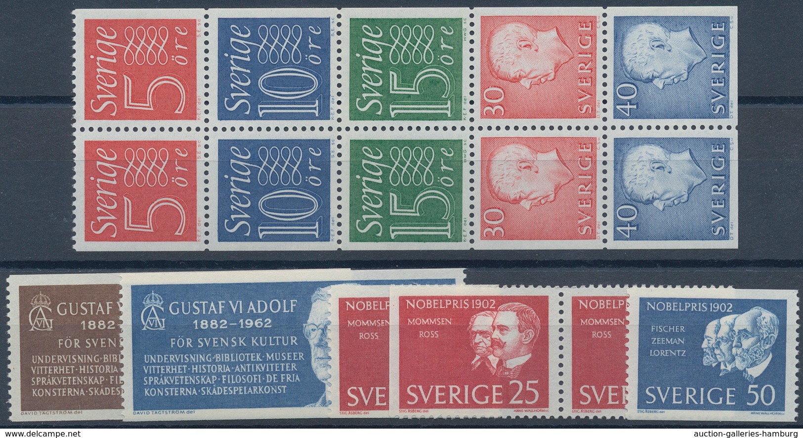 Schweden: 1960/1969, mostly complete year sets mint never hinged, a few perforation versions of defi