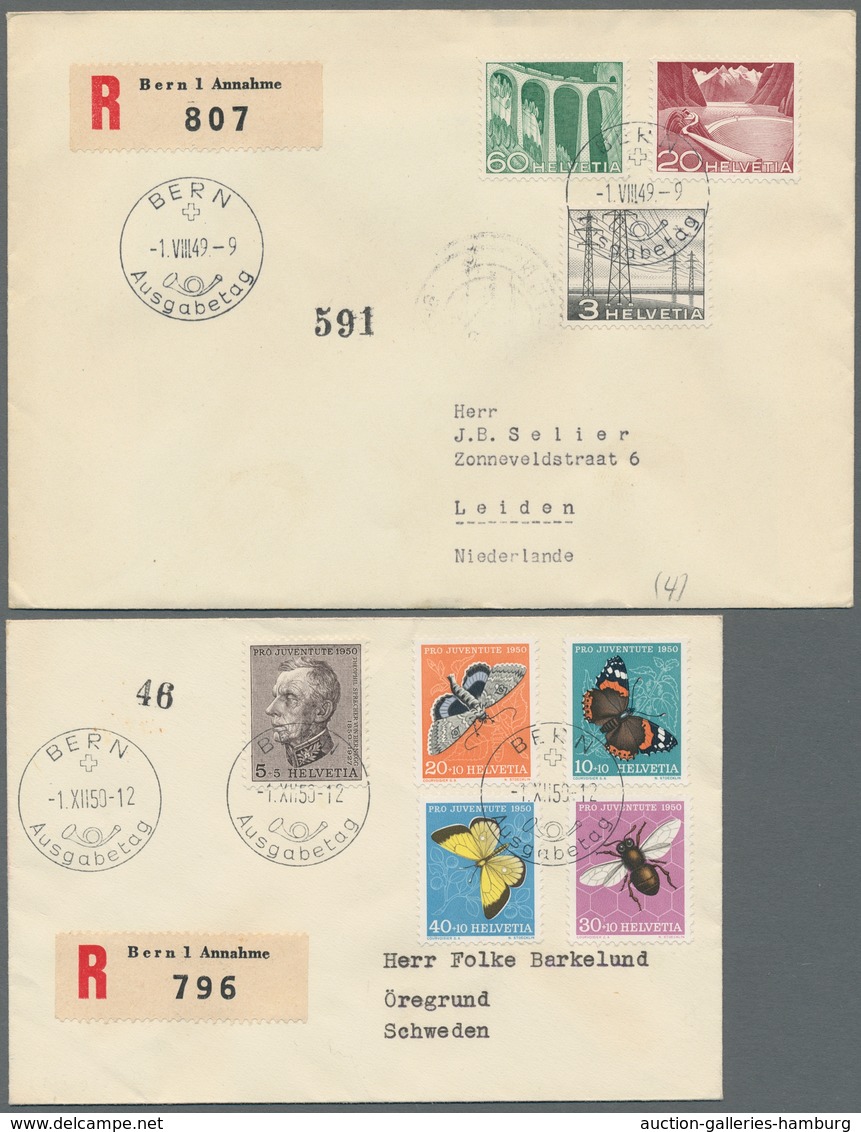 Schweiz: 1932-2005, Sammlung Von über 410 FDC In Fünf Alben Mit U.a. Etlichen Besseren Frühen Stücke - Gebraucht