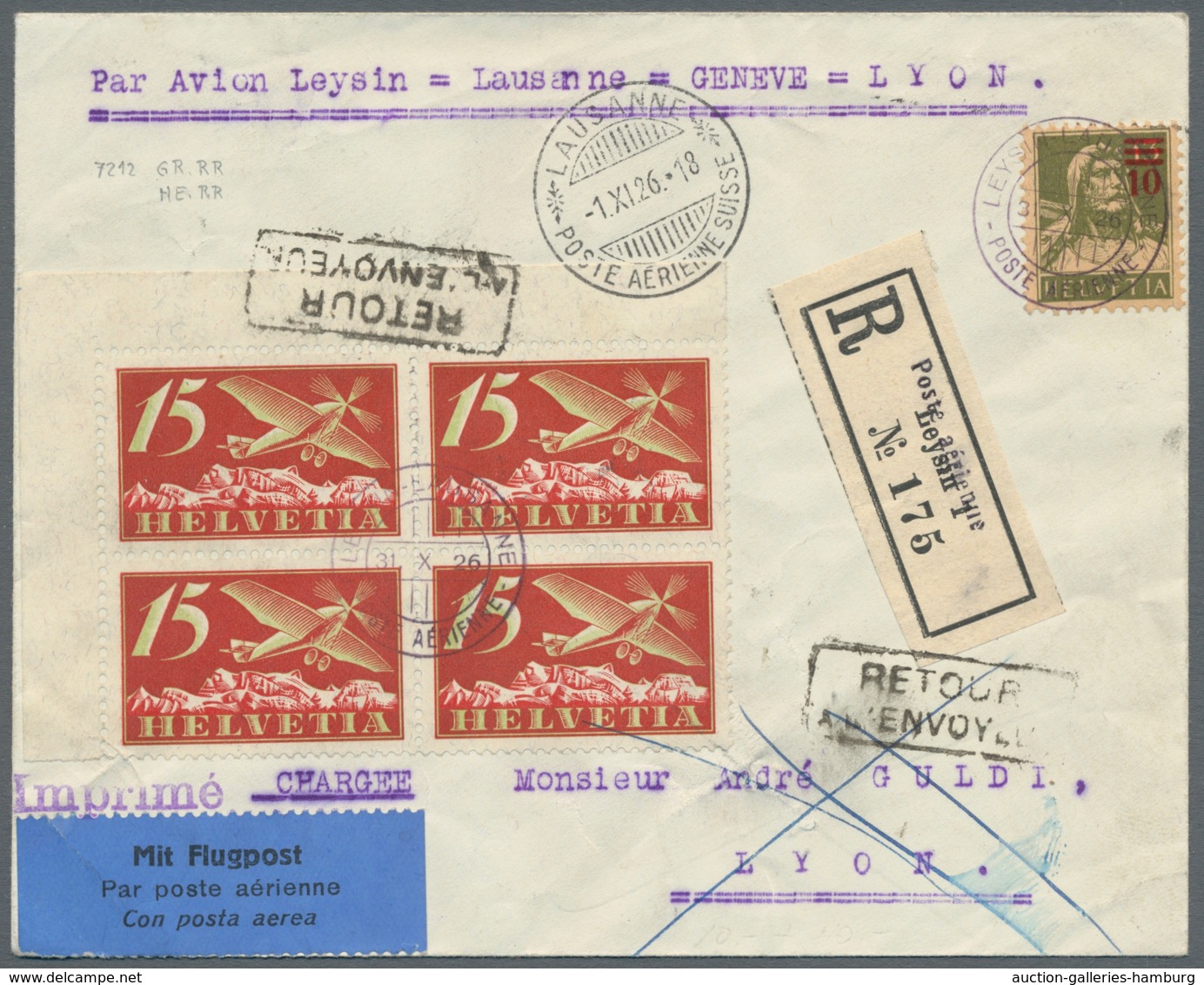 Schweiz: 1924-1954, Partie Von über 60 überwiegend Flugpostbelegen Mit U.a. Vielen Flugpostmarkenfra - Used Stamps