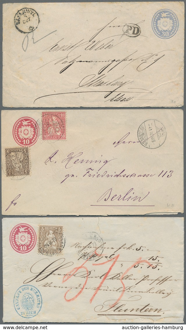 Schweiz - Ganzsachen: 1867-2003, Sammlung Von über 60 Gebrauchten Und Ungebrauchten Ganzsachenumschl - Stamped Stationery