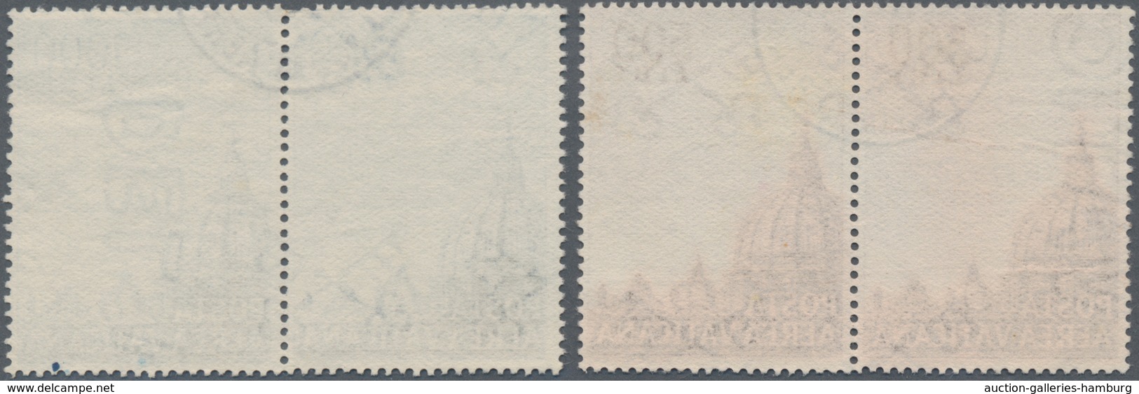 Vatikan: 1953, Airmail Issue Set Of Two 500l. Brown And 1.000l. Blue In A Lot With Approx. 85 Sets I - Unused Stamps