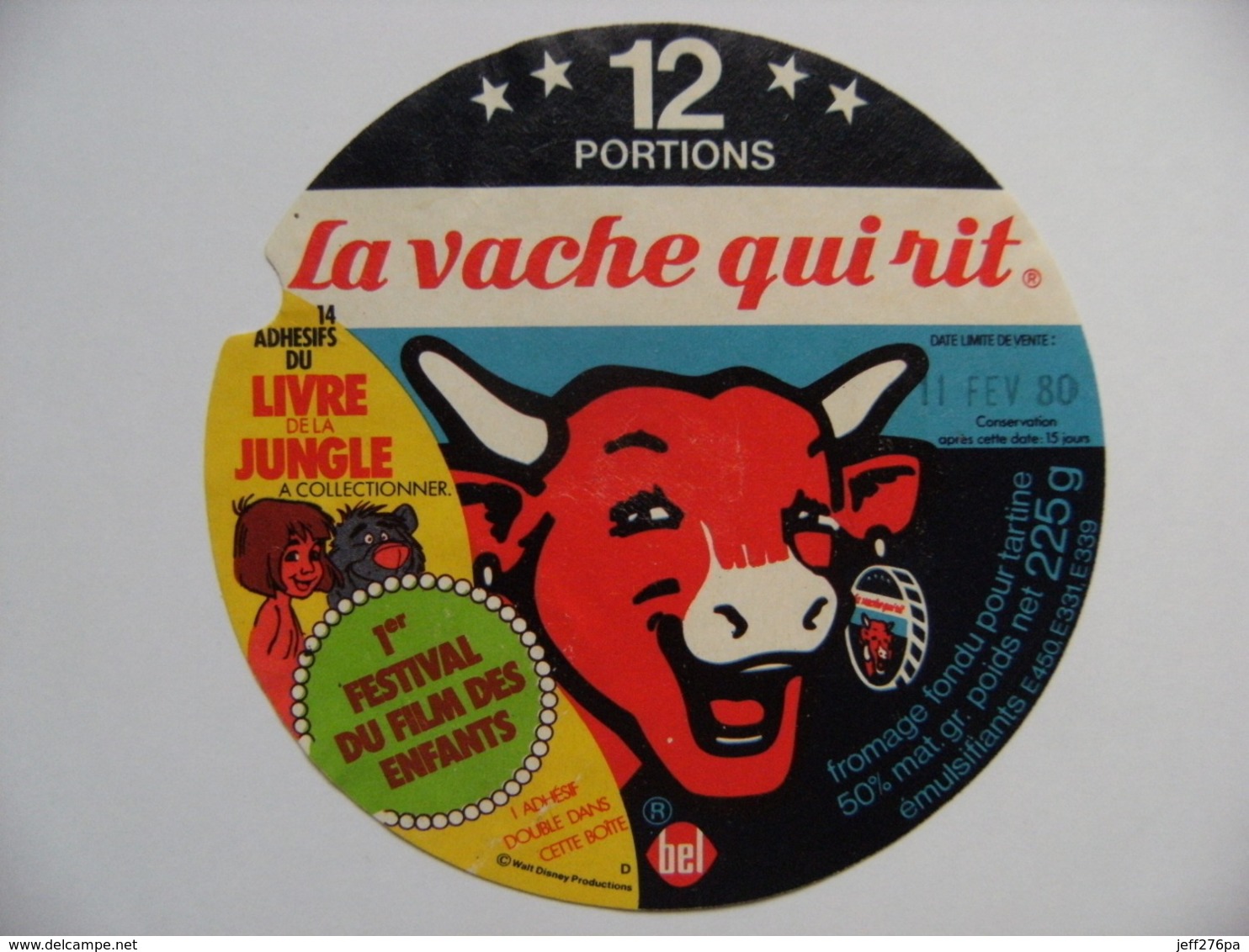 Etiquette Fromage Fondu - Vache Qui Rit - 12 Portions Bel Pub "Le Livre De La Jungle" W.Disney   A Voir ! - Cheese