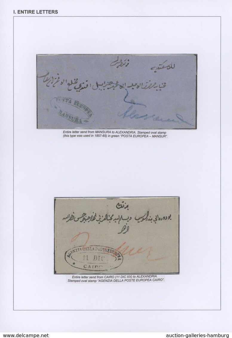 Ägypten: 1704-1879, Specialized Collection Of Stamps And Covers Well Written Up On Pages And Housed - 1866-1914 Ägypten Khediva