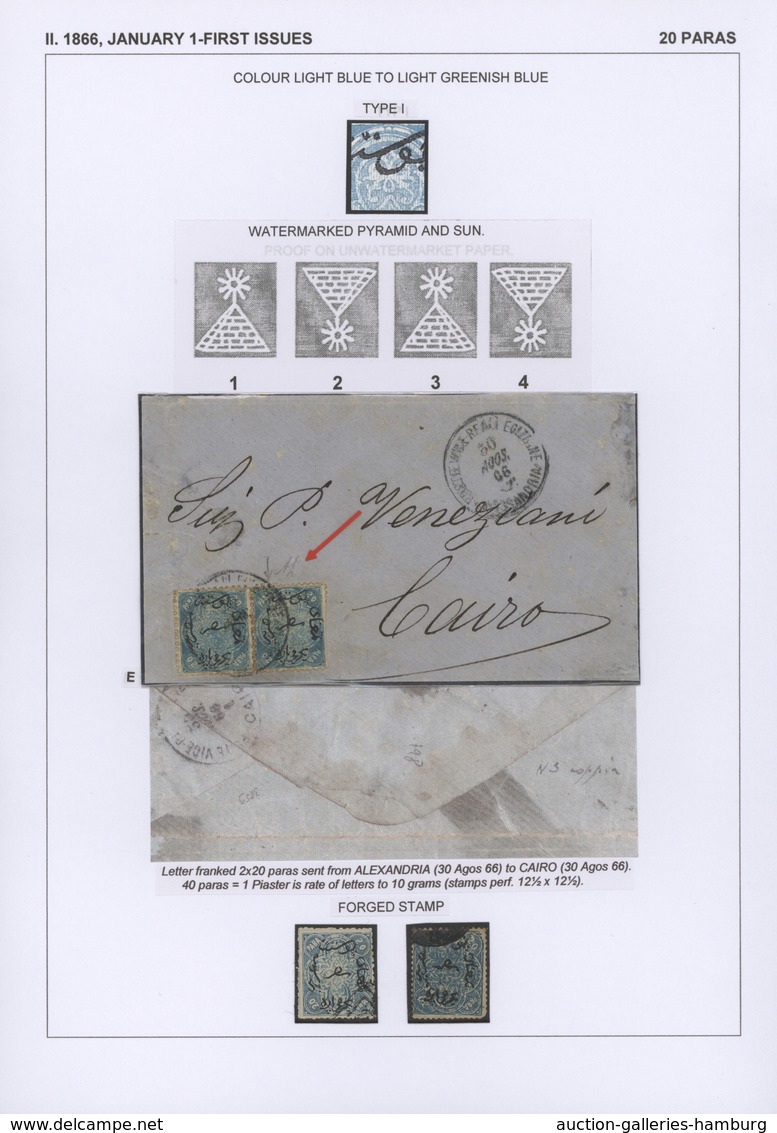 Ägypten: 1704-1879, Specialized Collection Of Stamps And Covers Well Written Up On Pages And Housed - 1866-1914 Khedivate Of Egypt