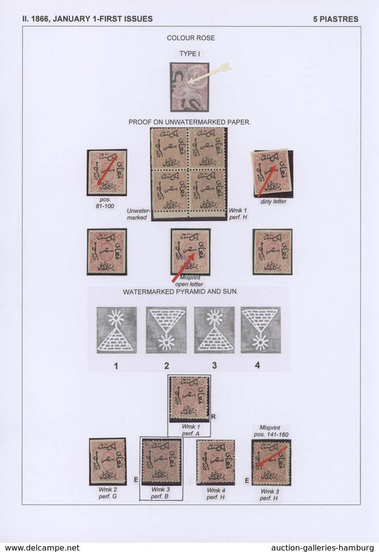 Ägypten: 1704-1879, Specialized collection of stamps and covers well written up on pages and housed