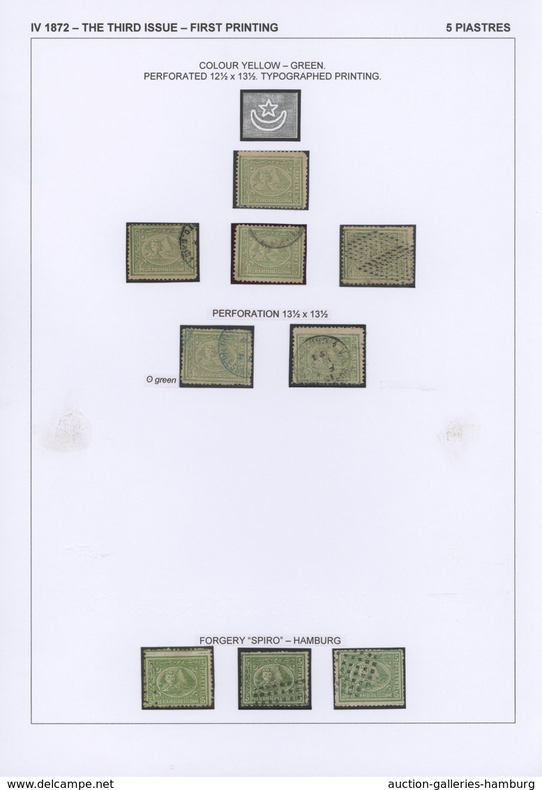 Ägypten: 1704-1879, Specialized collection of stamps and covers well written up on pages and housed