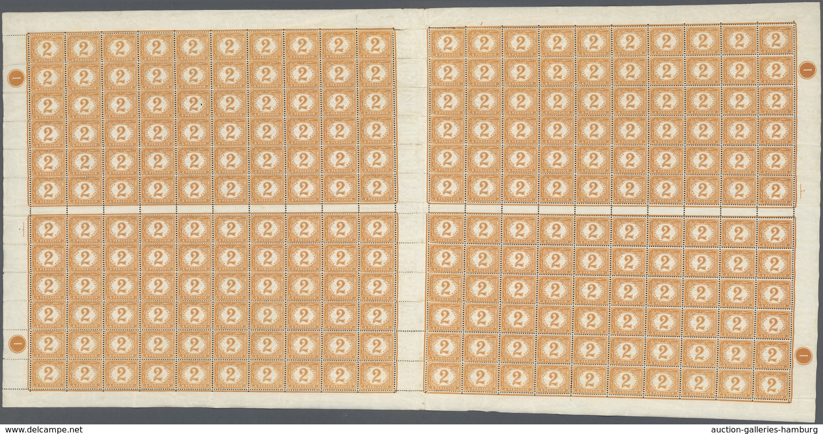 Ägypten - Portomarken: 1889-1921, Seven Sheets Of Postage Due Stamps Including Very Scarce 1889 2 Pi - Sonstige & Ohne Zuordnung