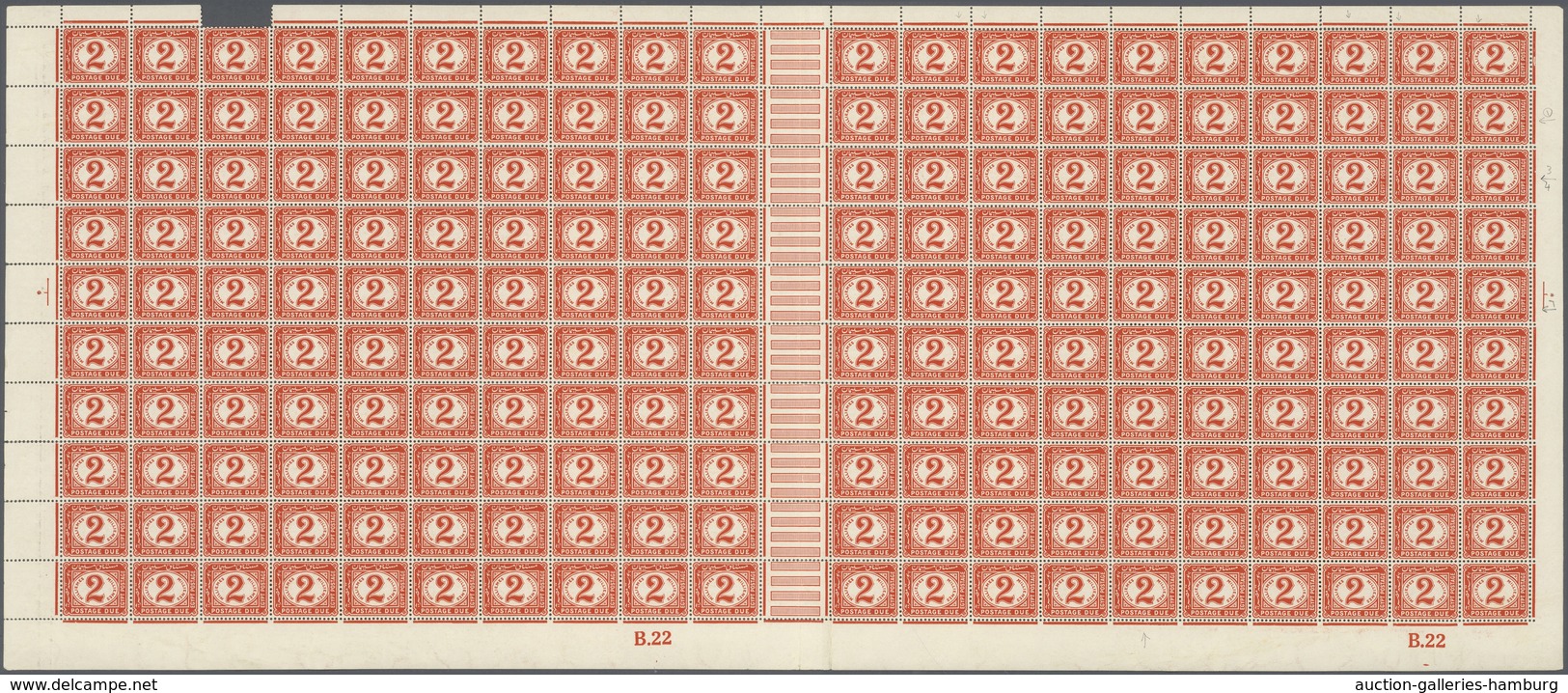 Ägypten - Portomarken: 1889-1921, Seven Sheets Of Postage Due Stamps Including Very Scarce 1889 2 Pi - Sonstige & Ohne Zuordnung